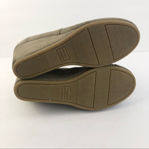 Toms Taupe Desert Wedge Suede Leather Laced Bootie 8 - Picture 8 of 10